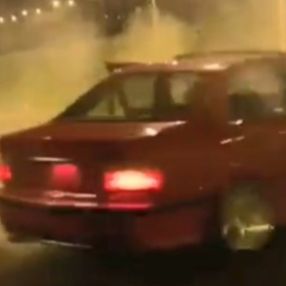 Ordu'da kız arkadaşının etrafında drift yaptı
