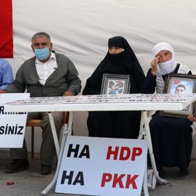 Muş'ta çocukları dağa kaçırılan ailelerden HDP binası önünde eylem