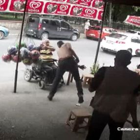 Beykoz’da engellilerin darbedilme anları kamerada