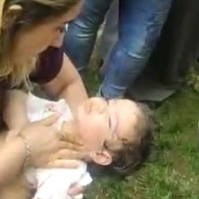 Bursa'da dili boğazına kaçan çocuğun kurtarılma anı