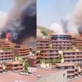 Muğla'daki alevler iki otelin bahçesine kadar geldi