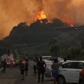 Muğla’da alevlerin termik santrale yaklaşması korkuttu