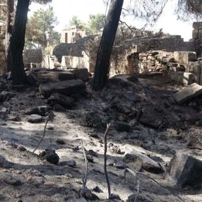 Antalya’daki yangınlar Lyrbe Antik Kenti'ni etkiledi