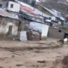 Kars’ın Sarıkamış ilçesindeki köyde sel baskını
