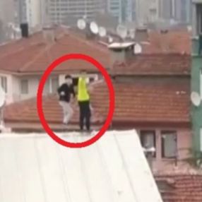 Bursa'da çocuklar, TikTok için okul duvarından çatıya tırmandı