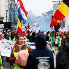 Belçika'da koronavirüs tedbirleri protesto edildi