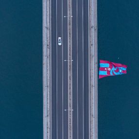 Trabzonspor bayrağı, İstanbul Boğazı'nda