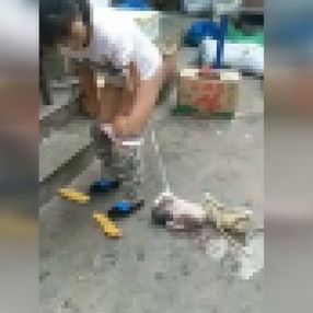 Çinli kadın sokak ortasında doğurdu
