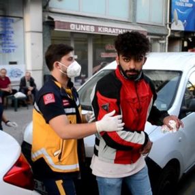 Tekirdağ'da kaza yapan motosiklet sürücüsü isyan etti