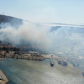 İzmir'deki orman yangınına havadan ve karadan müdahale ediliyor
