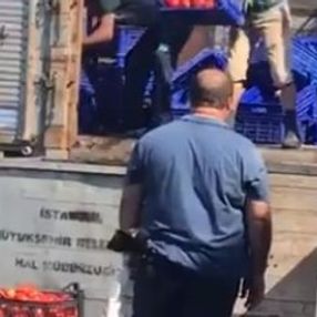 İstanbul'da hal pazarında çöpe atılan domatesler