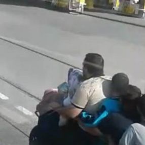 4 öğrencinin motosikletle tehlikeli yolculuğu