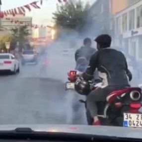 Düğünde motosikletli magandaların konvoyu