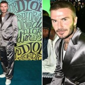David Beckham parlak takım giydi