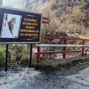 Vaşağın öldürüldüğü yere hadis yazılı tabela koyuldu