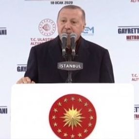 Erdoğan, havalimanı metrosu için ilk kaynak töreninde