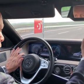 Erdoğan, bugün hizmete açılan yolda ilk sürüşü yaptı
