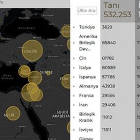 Türkiye'de korona bilgilendirme ekranı açıldı