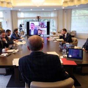 Erdoğan, bakanlarla video konferansta görüştü