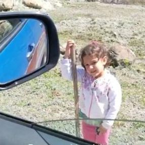 Artvin Şavşat’ta jandarmaya selam verip durduran çocuk