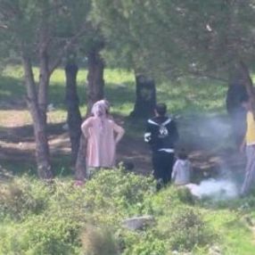 Yasağa rağmen göl kenarında piknik yapıp balık tuttular