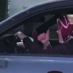 Küçükçekmece'de drift yapan kadın