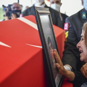 Libya’da görevi sırasında şehit olan Bilal Yılmaz, son yolculuğuna uğurlandı
