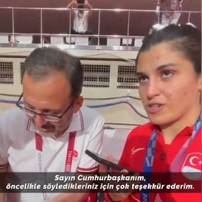Cumhurbaşkanı Erdoğan'dan Busenaz Sürmeneli'ye tebrik telefonu