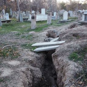 Afyonkarahisar'da mezarlık ve evlerde ürküten görüntü