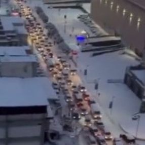 İstanbul'da kar trafiği havadan görüntülendi