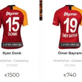Derbide giyilen formalar açık artırmada