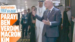 Katar Emiri Macron'un önünde yürümesine izin vermedi