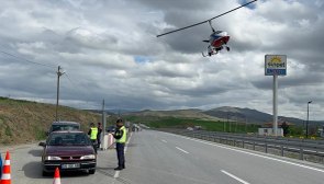 Çankırı'da Cayrokopter ile trafik denetimi gerçekleştirildi