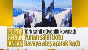 Türk Sahil Güvenlik botunun kovaladığı Yunan unsurlarından taciz ateşi