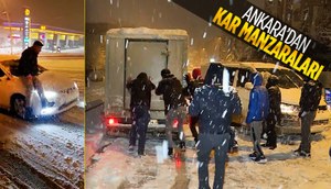 Ankara'da kar bastırdı: Vatandaş seferber oldu
