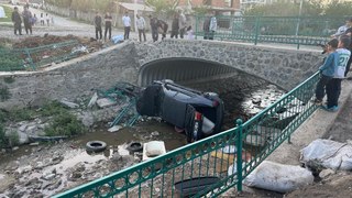Diyarbakır'da kavgadan kaçarken otomobille köprüden düştü