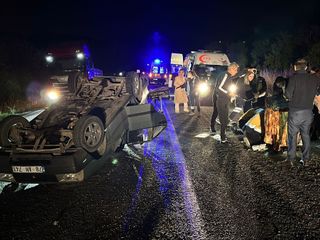 Karabük'te otomobil takla atıp ters döndü: 1'i çocuk 4 yaralı