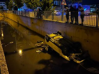 Kayseri'de otomobil, sulama kanalına uçtu: 1 yaralı