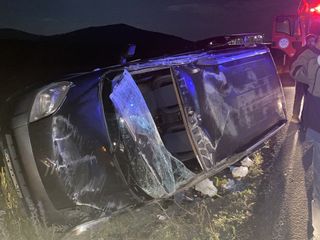 Kars'ta şarampole devrilen hafif ticari araçtaki 4 kişi yaralandı