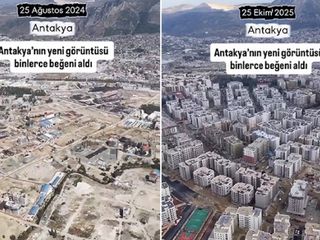 Hatay'ın deprem sonrası ve şu anki hali havadan görüntülendi
