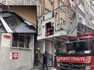İstanbul'da 4 katlı binada bulunan bir dairede salonun ortasında çukur oluştu