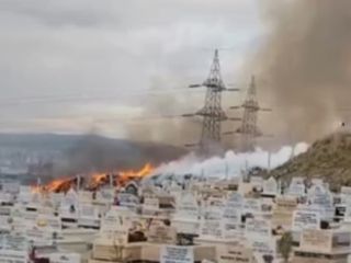 Ankara'da mezarlık yakınında yangın