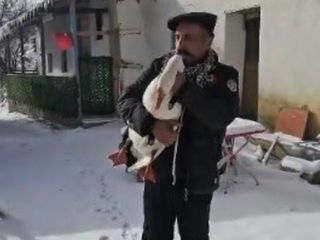 Erzincan'da beslediği kazından helallik aldı