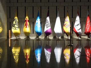 Suriye'de medeniyetleri temsil eden bayraklar ilk kez sergilendi