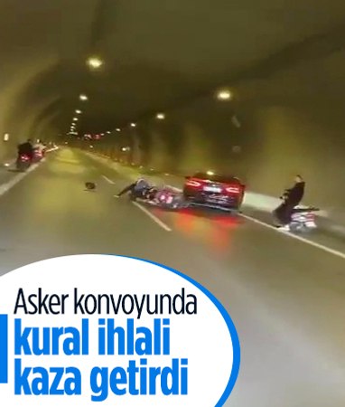 Üsküdar'da asker konvoyu kaza ile sonlandı