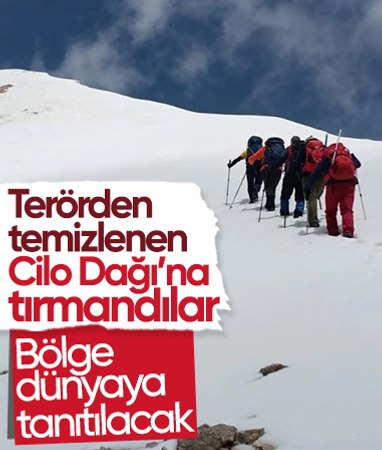 Hakkari'de bölgedeki dağların tanıtımı için Cilo'nun zirvesine çıktılar