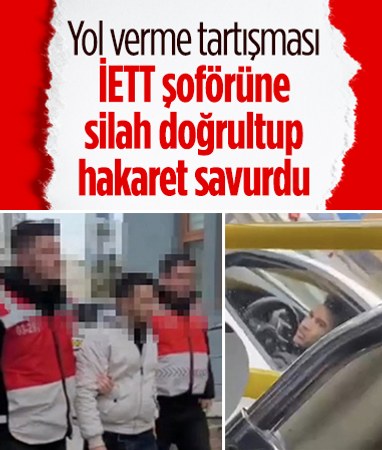 Ataşehir'de otomobil sürücüsü, İETT şoförüne tehdit ve hakaret ederek silah doğrulttu