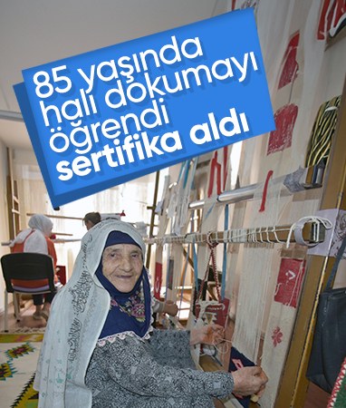 İzmirli Fado Teyze, 85 yaşında halı dokuma sertifikası aldı