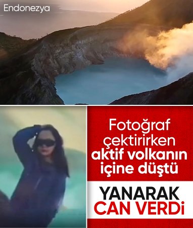 Fotoğraf çektirmek isteyen Çinli turist yanardağın içine düştü