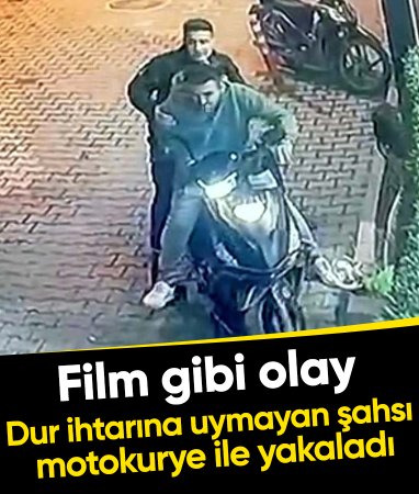 Sakarya'da polis kendisinden kaçan şahsı motokurye ile yakaladı